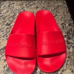 Red Balenciaga Slides